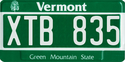 VT license plate XTB835