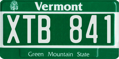 VT license plate XTB841