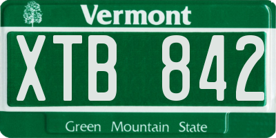 VT license plate XTB842