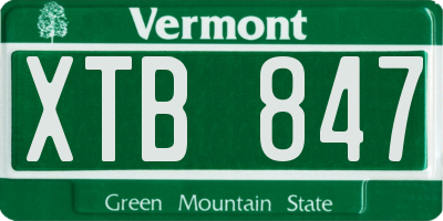 VT license plate XTB847