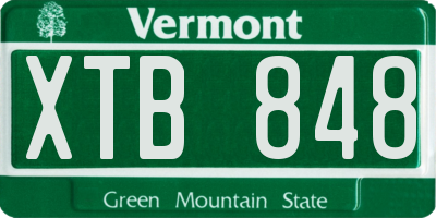 VT license plate XTB848