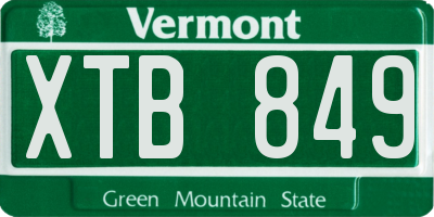 VT license plate XTB849