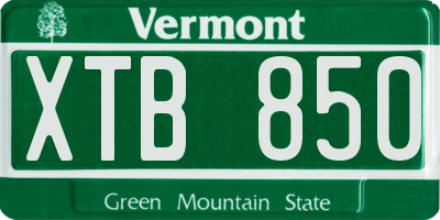 VT license plate XTB850