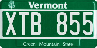VT license plate XTB855