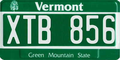 VT license plate XTB856