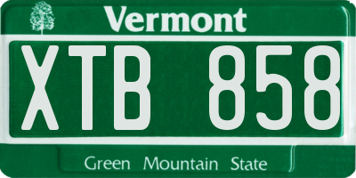 VT license plate XTB858