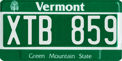 VT license plate XTB859