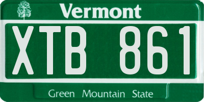VT license plate XTB861
