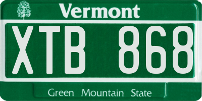 VT license plate XTB868