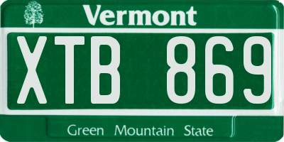 VT license plate XTB869