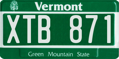 VT license plate XTB871