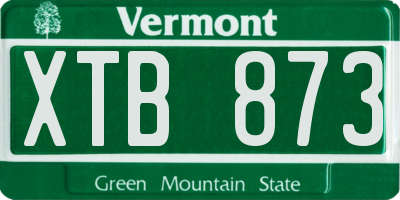 VT license plate XTB873