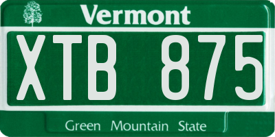 VT license plate XTB875