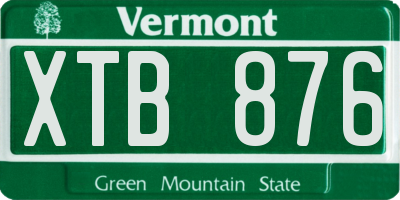 VT license plate XTB876