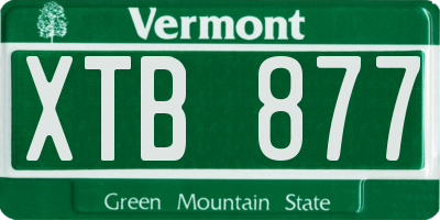 VT license plate XTB877