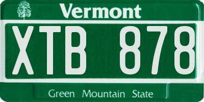 VT license plate XTB878