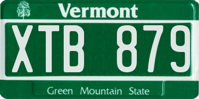 VT license plate XTB879