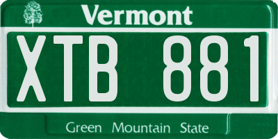 VT license plate XTB881