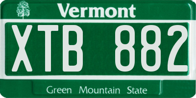 VT license plate XTB882
