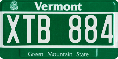 VT license plate XTB884