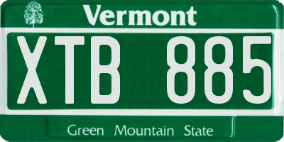 VT license plate XTB885