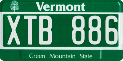 VT license plate XTB886