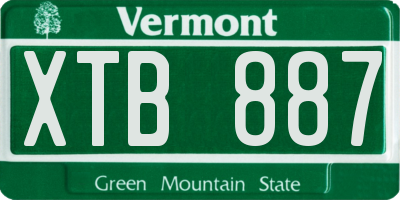 VT license plate XTB887