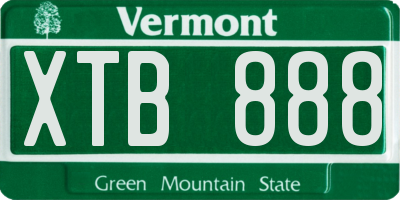 VT license plate XTB888