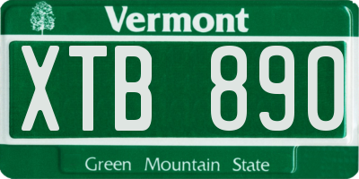 VT license plate XTB890