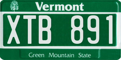 VT license plate XTB891