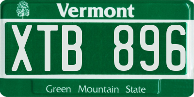 VT license plate XTB896