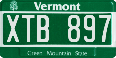 VT license plate XTB897