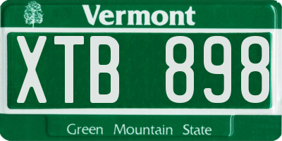 VT license plate XTB898
