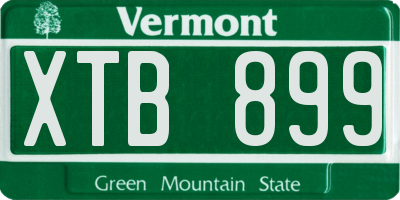 VT license plate XTB899