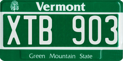 VT license plate XTB903