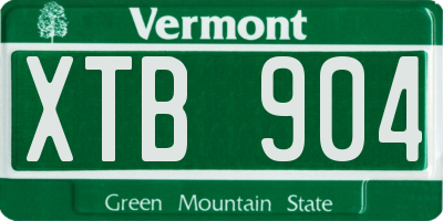 VT license plate XTB904