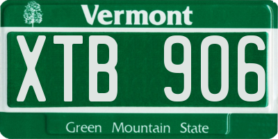 VT license plate XTB906
