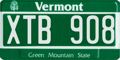 VT license plate XTB908