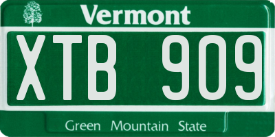 VT license plate XTB909