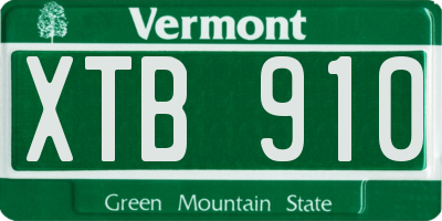 VT license plate XTB910