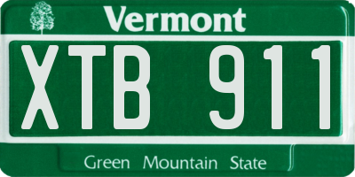 VT license plate XTB911