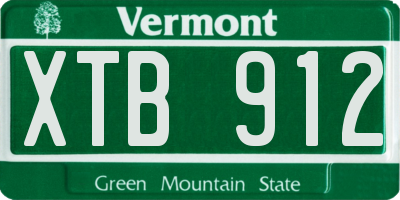 VT license plate XTB912
