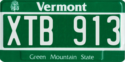VT license plate XTB913