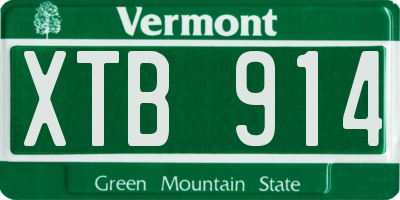 VT license plate XTB914