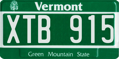 VT license plate XTB915