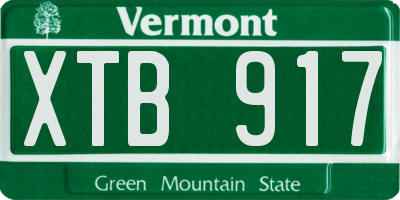 VT license plate XTB917