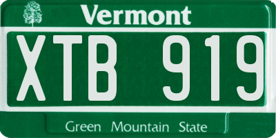 VT license plate XTB919