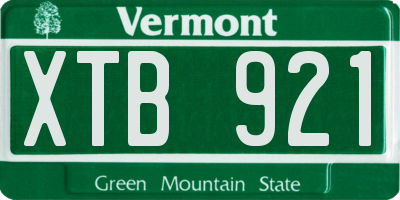 VT license plate XTB921