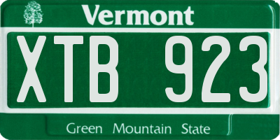 VT license plate XTB923