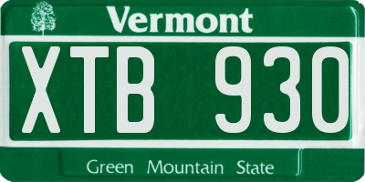 VT license plate XTB930